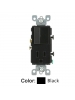 Leviton 5625-E - Decora Single-Pole / 5-15R AC Combination Switch - 15 Amp - 120 Volt - Commercial Grade - Grounding - Side Wired - Black